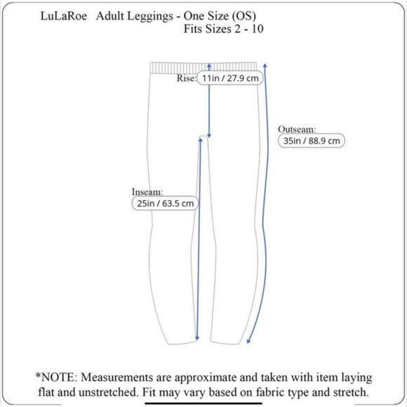 1236 LuLaRoe Leggings Size OS Blue Orange Flower Burst Print New - Picture 5 of 5